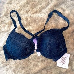 Savage X Fenty Romantic Corded Lace Front-Closure Push-Up Bra